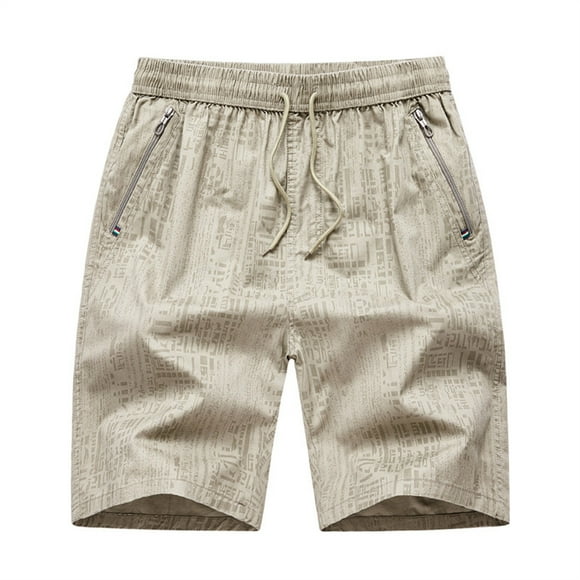 Gubotare Mens New Summer Outdoors Casual Loose Plus Size Patchwork Overalls Shorts Pants Mens Shorts Long (Khaki, XXXXXL)