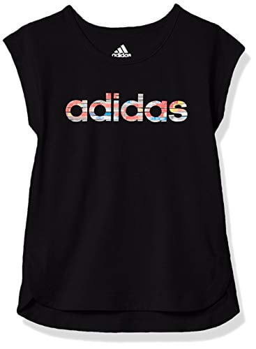 adidas Girls' Short Sleeve Side Slit Tee T-Shirt