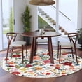 thumbnail image 3 of Watercolor Flowers Round Area Rug 5Ft Washable Circle Rugs for Living Room Bedroom, Farmhouse Spring Floral Botanical Non-Slip Carpet Floor Mats Indoor Outdoor Carpet Runner Aesthetic Home Decor, 3 of 8