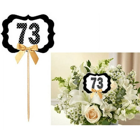 73rd Birthday / Anniversary Table Decoration Party Centerpiece Pick - Set of 6