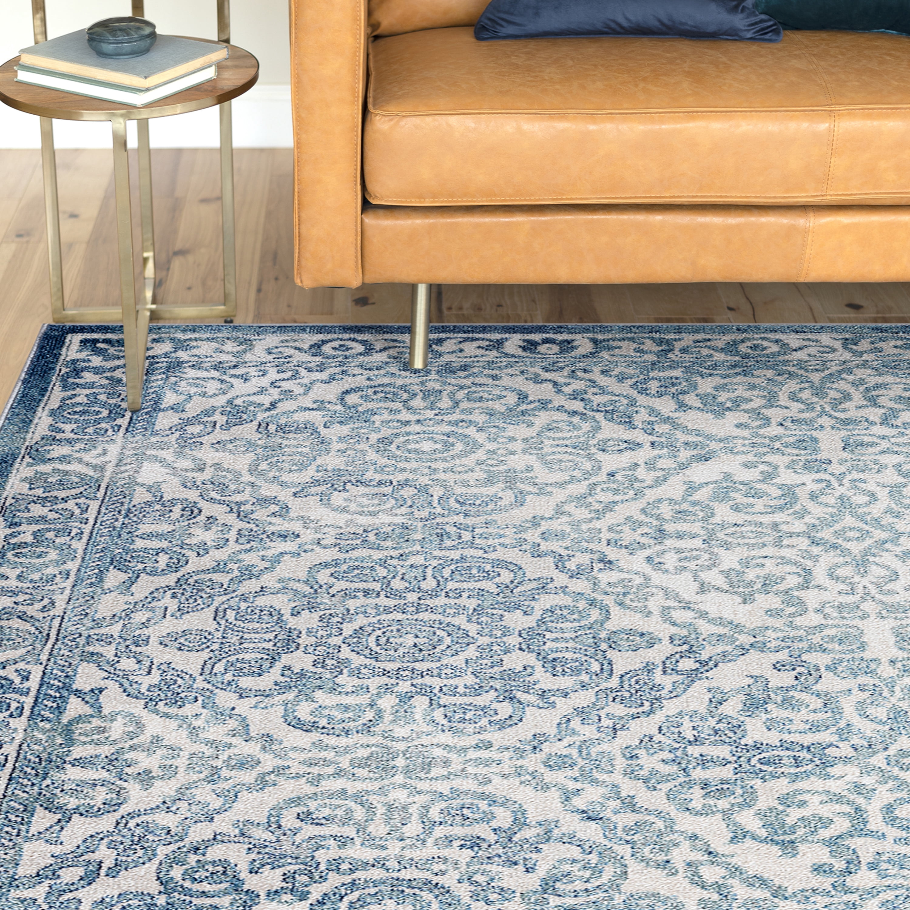 Traditional 9x12 Area Rug (8'10'' x 12'2'') Floral Gray, Cream Living Room Easy to Clean