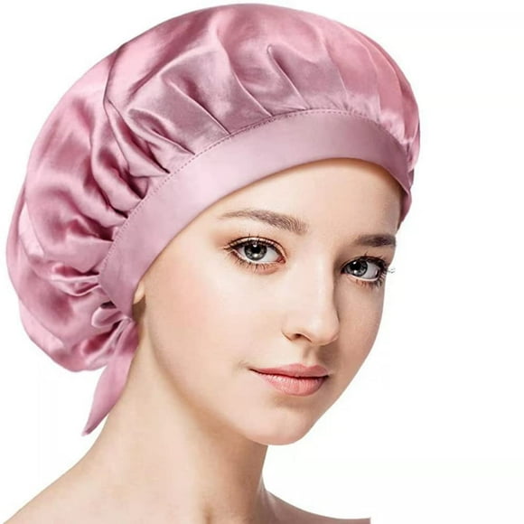 LFRNZS Gorro de Seda para Dormir Gorro de Dormir de Seda de Morera para Mujer Cuidado del Cabello Gorro para Dormir Gorro de Dormir Nocturno de Seda Envoltura para el Cabello Ajustable para Dormir