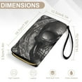 thumbnail image 6 of Womens Wallet Bifold Ladies Cluth Bag Wristlet Wrist Strap Long Purse Black Skull Design, 6 of 6