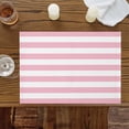 thumbnail image 4 of Pink White Stripe Placemats Set of 4,Wipeable Washable Table Mats for Dining Tables, Classic Geometric Line Place Mats for Kitchen Event Party Tabletop Decor, 4 of 9