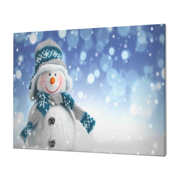 Logiee Christmas Snowman In The Snow Print Canvas Wall Art,Canvas Picture Prints with Frame, Wall Art Decorative,Canvas Decorative,Suitable for Living Room Bedroom Office Room 30x40