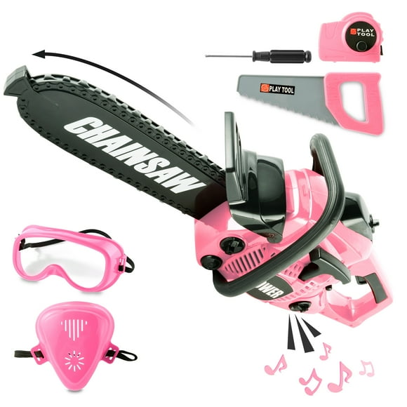Ensemble de Tronçonneuse pour Enfants – YCFUN Jouet de Tronçonneuse Réaliste pour Jeu d'Imitation, Outil de Jardinage Extérieur pour Tout-Petits, Garçons et Filles de 3 à 6 Ans