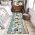 thumbnail image 4 of Teal Blue Brown Beach Coastal 2'x6' Runner Rugs for Hallway Kitchen Non Slip, Nautical Shell Starfish Coral Summer Entryway Rug Runners with Rubber Backing, Long Carpet Runner for Laundry Room, 4 of 8