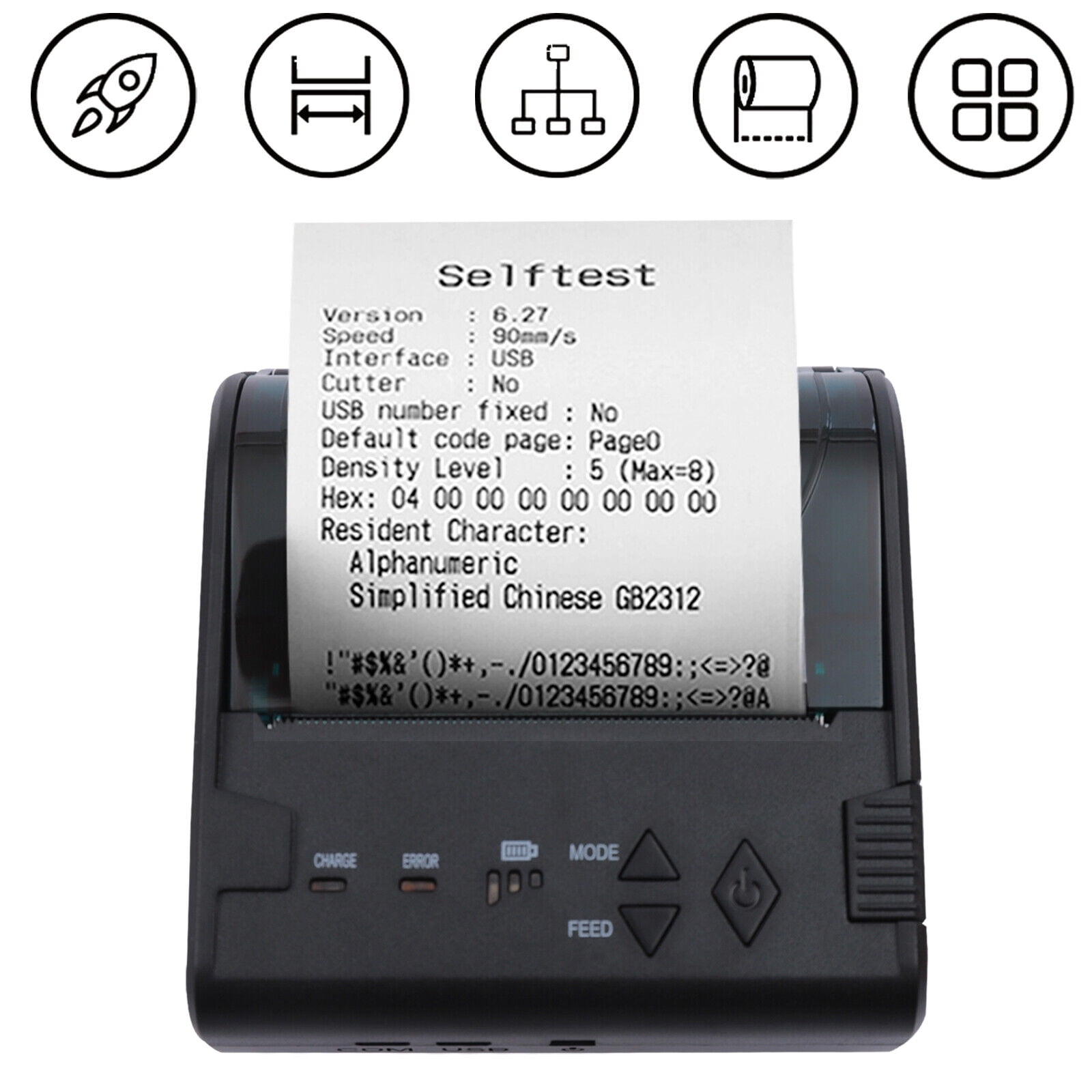 Imprimante de reçus thermique Bluetooth portable POS-8001LD