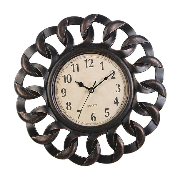 Reloj de pared retro Zulema 10 pulgadas negro
