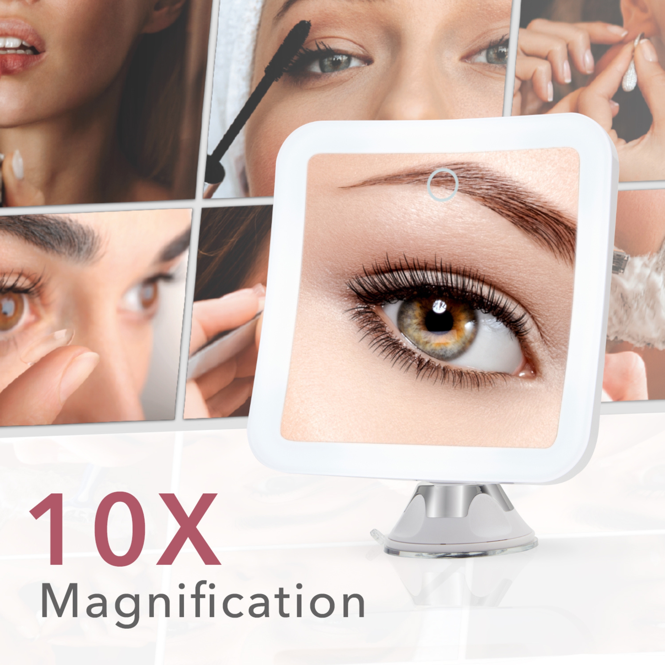 Fancii Rechargeable 10x Magnifying Mirror with 3 LED Light Settings,, Mira 2