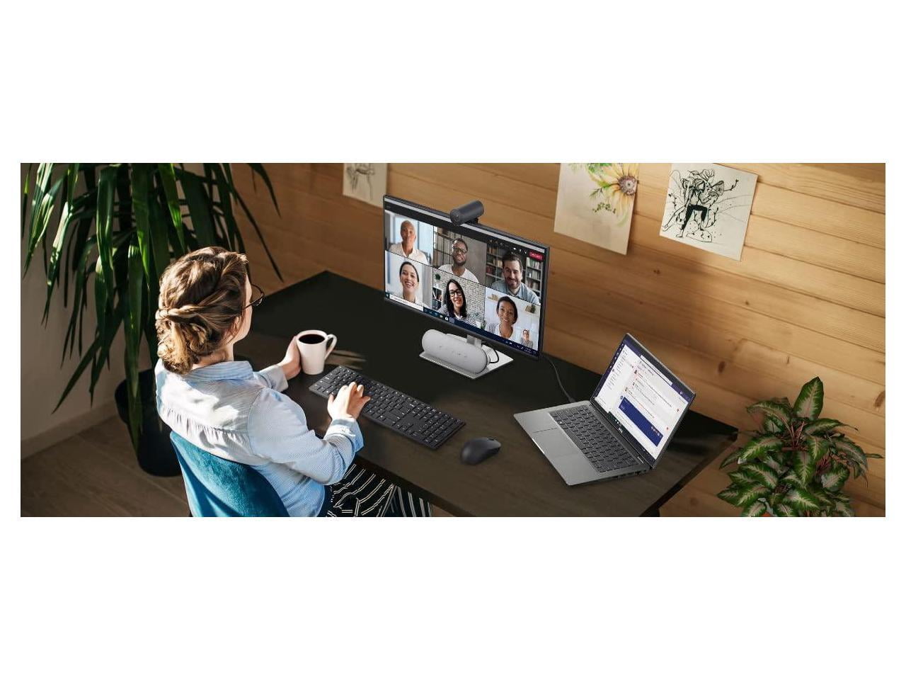 Dell WB5023 Webcam - 60 fps - USB 2.0 Type A - 2560 x 1440 Video - CMOS Sensor - Auto-focus - 4x Digital Zoom - Microphone - Display Screen, Computer, Monitor