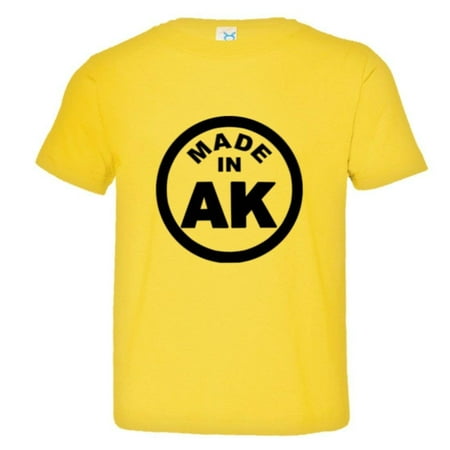 

PleaseMeTees™ Toddler From Born Made In Alaska AK Logo Label Tag HQ Tee
