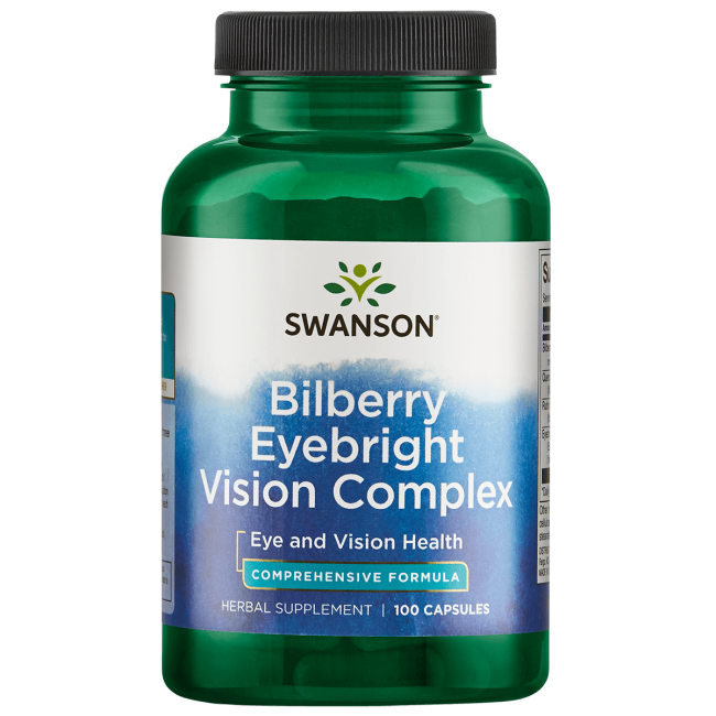 Swanson Bilberry Eyebright Vision Herbal Complex Capsules, 100 Count