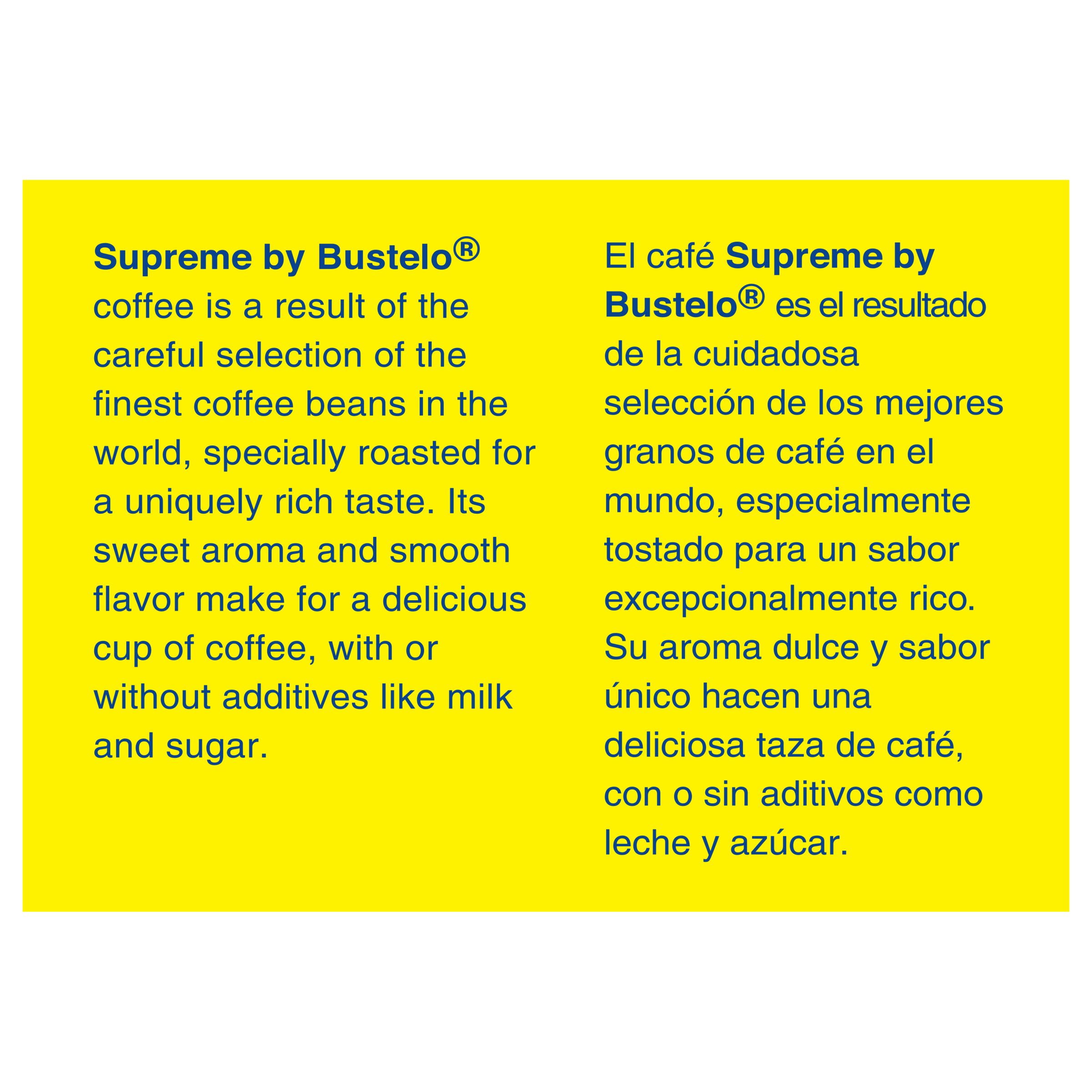 Supreme by Bustelo, FOL101800, Espresso Whole Bean Coffee, 1 Bag