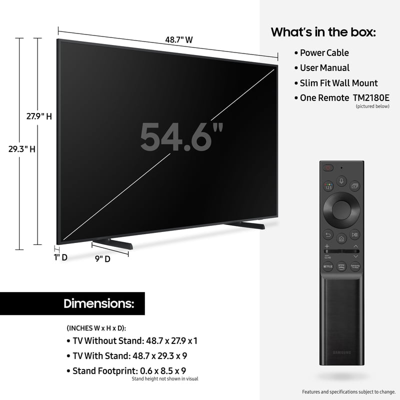 SAMSUNG 55" Class LS03B The Frame QLED 4K Smart TV QN55LS03BAFXZA (New) color options