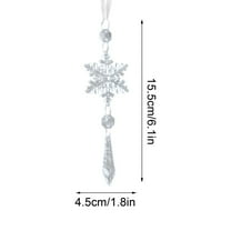 PRETXORVE Transparent Acrylic Christmas Tree Reindeer Snowflake Decoration Pendant Christmas Tree Decoration Small Pendant Hanging Ornament