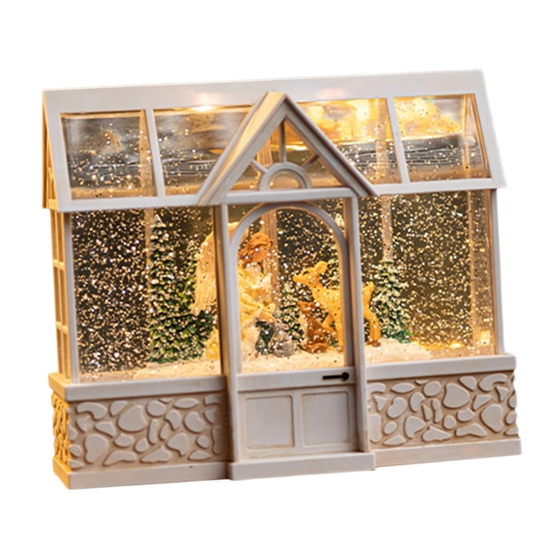 Linterna de caja de música de Navidad con decoración de de Estilo C Yuyangstore musicales iluminados