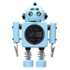 thumbnail image 1 of Despertador digital con forma de robot con luz nocturna de metal azul, 1 of 1