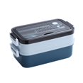 thumbnail image 1 of Fiambrera hermética apilable de acero inoxidable 304 y plástico, contenedor de almacenamiento de alimentos Bento (azul), 1 of 5