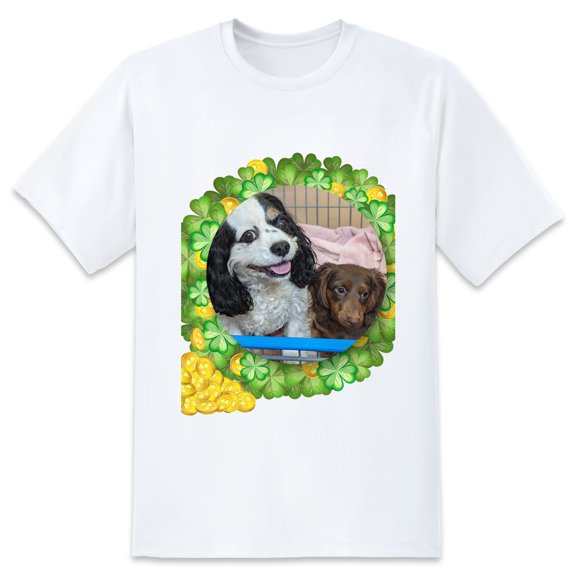 Basic Oversize Tees For WomenDog And Flower Loose Boyfriend Shirts Casual Blouse round neck