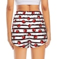 thumbnail image 4 of Goofa Ladybugs on Black and White Striped1 Printed Women 2 in 1 Running Shorts,Quick Dry Athletic Workout Shorts,High Waisted Athletic Shorts with Liner Pockets-XX-Large, 4 of 9
