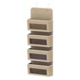 thumbnail image 2 of Organizador de armario de puerta Soporte de armario sobre puerta / montaje en pared Ahorre ganchos Ventana visualizada 4 bolsillos Bolsas de Beige Soledad Bolsillo de almacenamiento, 2 of 8