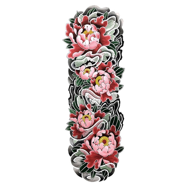 1 hoja de brazo completo tatuajes falsos temporales pegatina brazo grande Labymos Etiqueta engomada del tatuaje