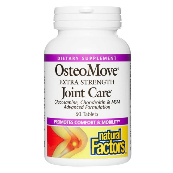 Natural Factors OsteoMove Joint Care, Extra Strength Support for Joint and Bone Health, Non-GMO, 60 Tablets