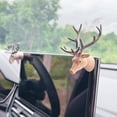 thumbnail image 3 of OIUR PVC Animal Head Figurine Refrigerator Decoration Mini Antelope Elk Mammoth Zebra Deer Wolf Tiger Head Statue Wall Sculpture Ornament, 3 of 7
