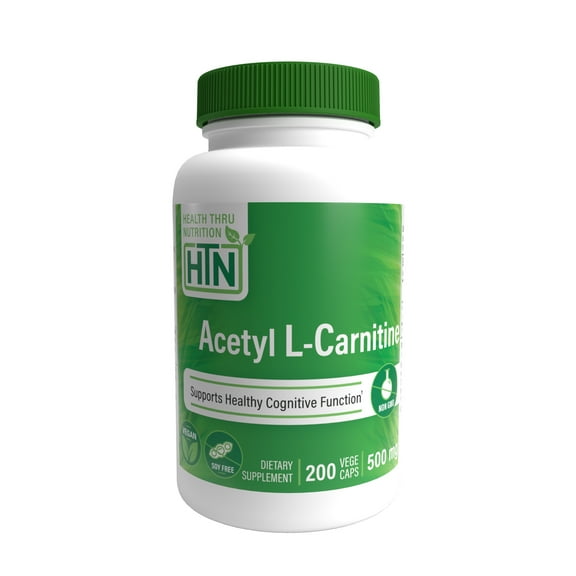 Acetyl L-Carnitine 500mg Vegan | 3rd Party Tested | Supports Cognition & Mental Function | Memory & Attention | Hypoallergenic, Non-GMO, Gluten Free, Soy Free | by Health Thru Nutrition (Pack of 200)