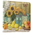 thumbnail image 2 of PU Leather Photo Album with Self-Adhesive Pages Scrapbook DIY Picture Holds 20+ Sheets Vase and Fruit Pattern, 2 of 9