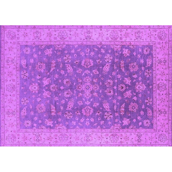 Ahgly Company Indoor Rectangle Oriental Purple Traditional Area Rugs, 8' x 12'