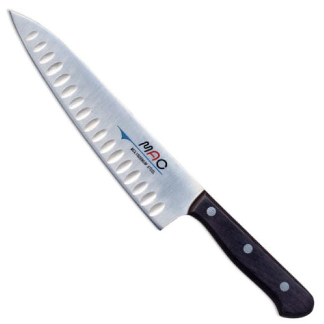 mac knife th-80 series hollow edge chef's knife, 8 inch, silver -