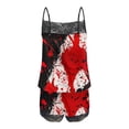 thumbnail image 4 of ZToonmas Women Halloween Print 2 Piece Pajama Set Lace Trim Cami Top and Shorts Soft Ladies Sleepwear Loungewear, 4 of 5