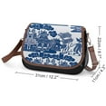 thumbnail image 2 of Blue Willow Chinoiserie Blue And White Porcelain Inspiration Vintage Crossbody Bag for Women Medium Leather Hobo Bags Shoulder Bag Classic City Leather Satchels, 2 of 8