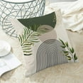 thumbnail image 4 of Boho Pillow Covers 18x18 Set of 2 Green Gold Leaves Throw Pillow Covers Outdoor Decoration Mid Century Bohemian Style Pillowcase Farmhouse Decorative Linen Cushion Case for Home Sofa Couch, 4 of 6
