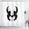 thumbnail image 1 of Boston Terrier Shower Curtain, Geometric Art Low Poly Modern Flat Design of Mosaic Terrier, Fabric Bathroom Set with Hooks, 69W X 70L Inches, Pale Grey Balck and White, by Ambesonne, 1 of 3