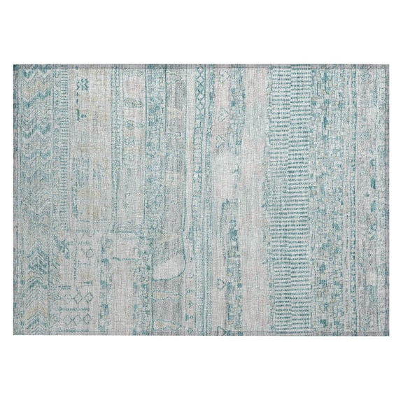 Dalyn Rugs Machine Washable Indoor/Outdoor Chantille Teal 1'8" x 2'6" Rug