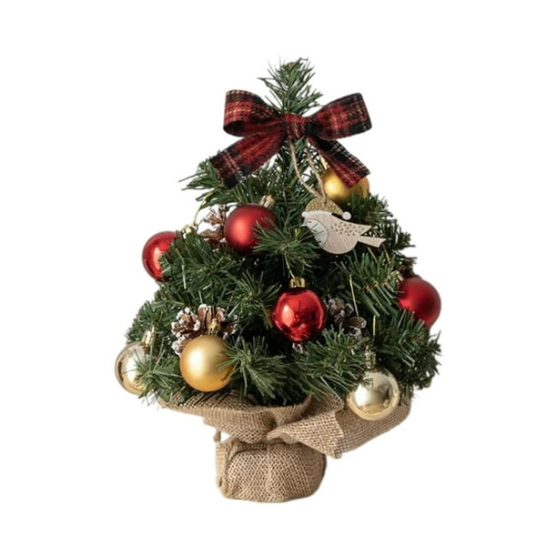 Árbol artificial de Navidad pequeño, adorno de árbol artificial de Navidad, árbol artificial de Navidad rojo