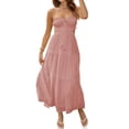 thumbnail image 5 of Spaghetti Strap Women Sleeveless Backless Party Bench Holiday Long Maxi Dress, 5 of 6