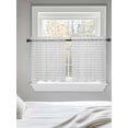 thumbnail image 5 of Boho Gray Tier Curtains 36 Inch Length,Sheer Curtains for Bedroom Living Room Window White Chevron Stripes Abstract Geometric Rod Pocket Drapes Kitchen Curtains Small Half Window 27.5"x36" 2 Panels, 5 of 6