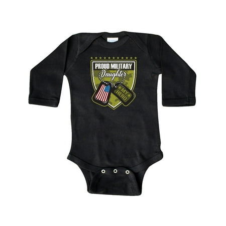 

Inktastic Proud Military Daughter Soldier Hero Gift Baby Girl Long Sleeve Bodysuit
