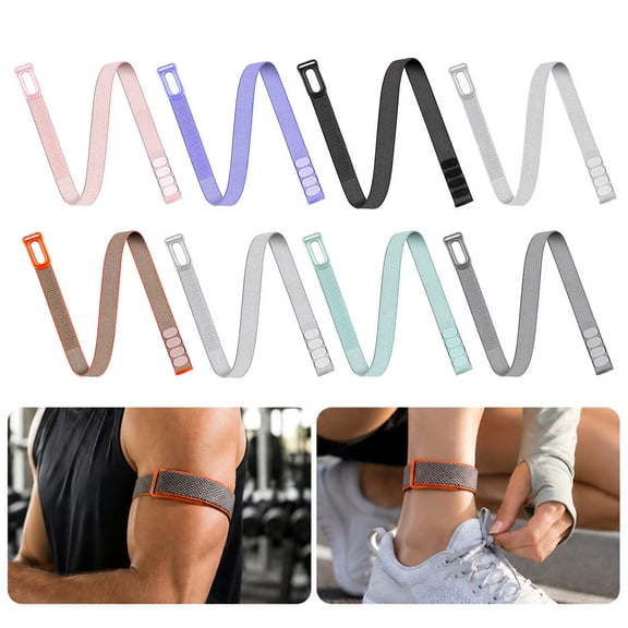 Rodiuiu 430/500MM Nylon Bicep Band for Smart Watch, Adjustable Breathable Woven Arm Strap, Fitness Tracker Sport Armband Replacement