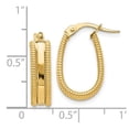 thumbnail image 3 of Leslie's Real 14kt Yellow Gold Polished Textured Oval Hoop Earrings; for Adults and Teens; for Women and Men, 3 of 3