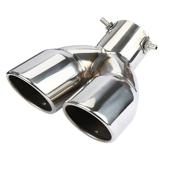 Deeceymbur Stainless Steel Car Dual Exhaust Tip Muffler Tailpipe Modification Tail Throat Tail Pipe for Vehicle