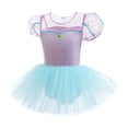 thumbnail image 5 of ATAIKU 3-9Y Kids Girls Princess Ballet Dress Short Sleeve Leotards Skirted Tutu Dancewear Halloween Christmas Party Dress, 5 of 11