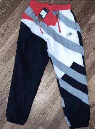 Vintage 90s Nike Windbreaker Pants Mens XL Black Blue Logo Track