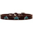 thumbnail image 1 of Dolphin Widget Croc Dog Collar Chocolate Size 10, 1 of 1