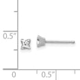 thumbnail image 2 of 14k White Gold AA Quality Complete Princess Cut Diamond Earrings 14k White Gold Earrings, 2 of 2