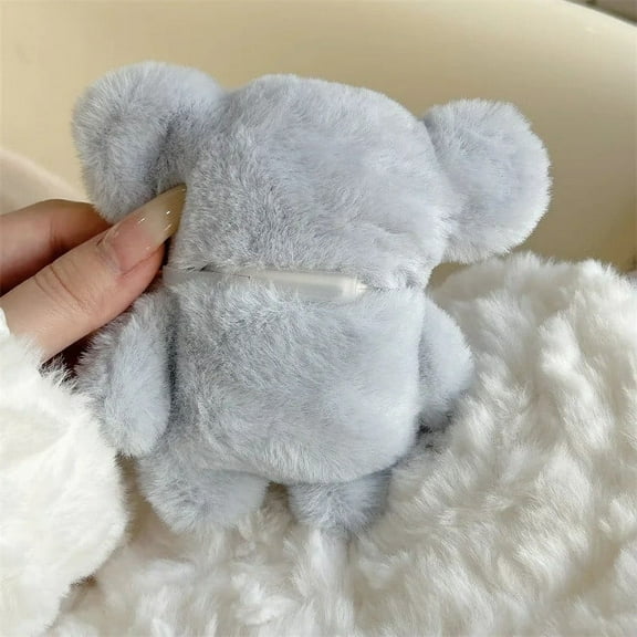 Cute Plush Blue Elephant Headphone Cover Wireless Earphones Protective Case For AirPods/Pro 1/2/3/4 Generation Accessories